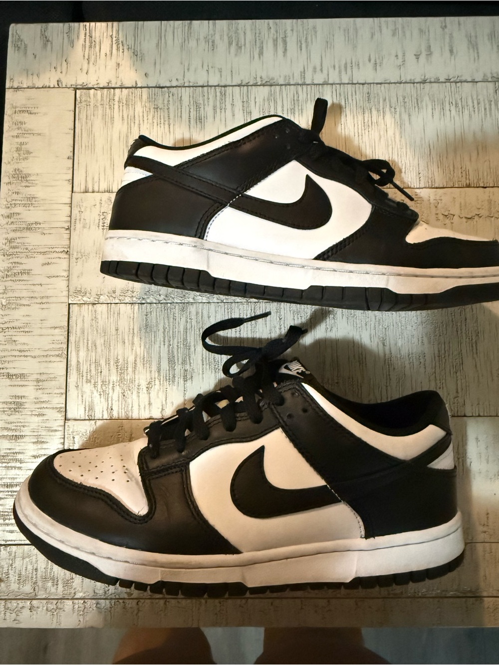 Nike Kids Black and White Low-Top Sneakers with Swoosh